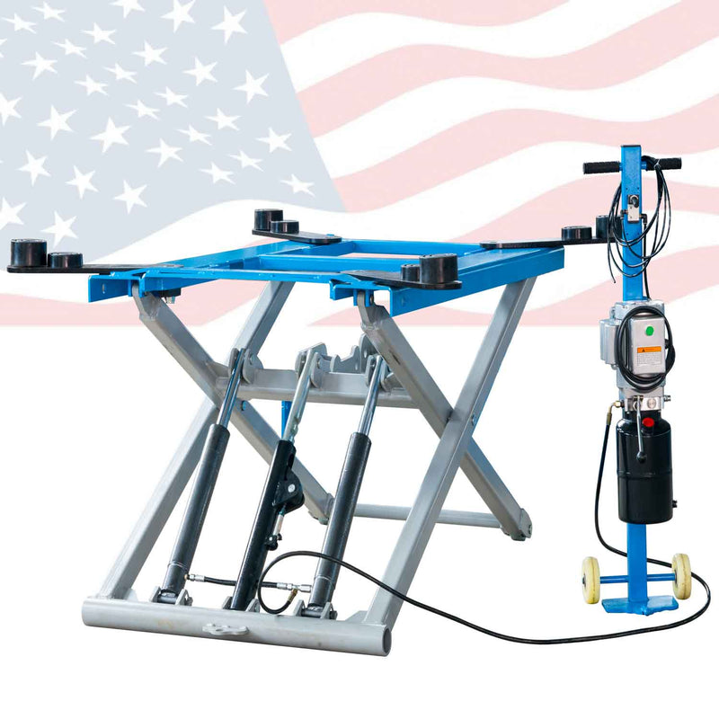 Heavy-Duty 6200 LB Mid Rise Hydraulic Scissor Automotive Lift - Portable and Versatile Tool for Your Garage!