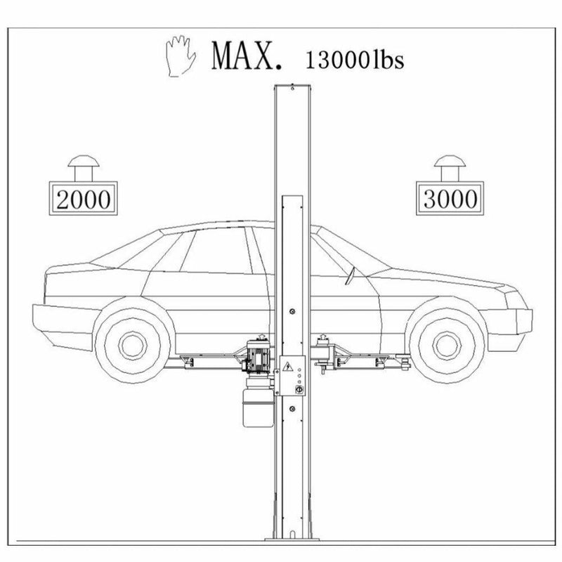 Elevate Your Garage Experience with the L1200L 2-Post Overhead Auto Lift - 12,000 lb Capacity Truck Hoist!