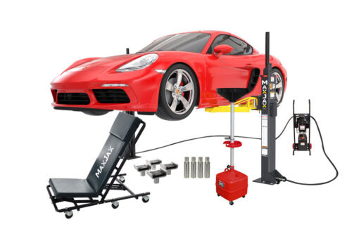 Maxjax M6K Premium Portable Two-Post Garage Lift – Complete Ultimate Package