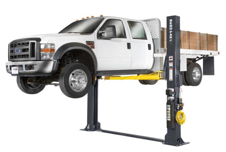 Heavy-Duty XPR-12FDL 12,000 lb Two-Post Floorplate Lift with Direct-Drive and Triple-Telescoping Arms