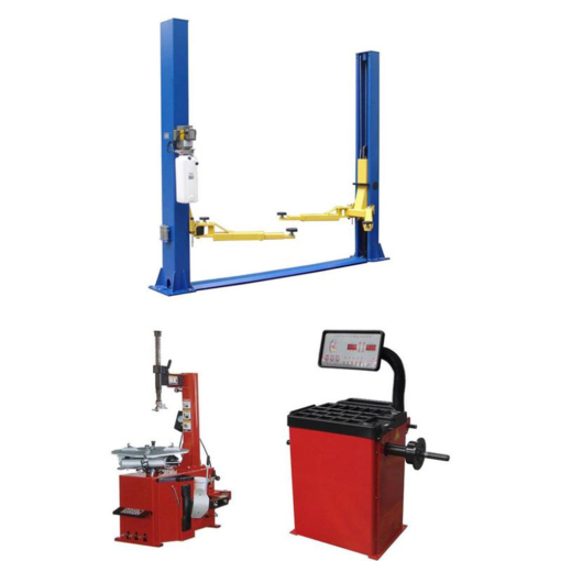 Elevate Your Garage: Tuxedo TP9KFX 9,000 lb Two-Post Lift with TC-530 Tire Changer & WB-953-B Wheel Balancer Combo Package