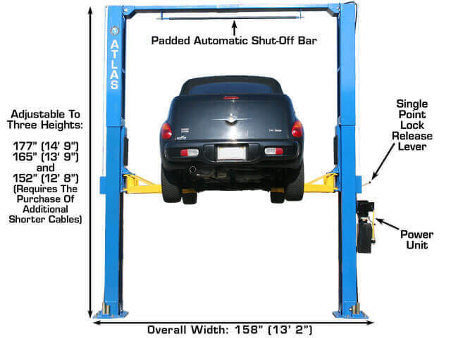 Atlas PV12PX Heavy-Duty 12,000 lbs Dual Post Overhead Lift for Ultimate Performance