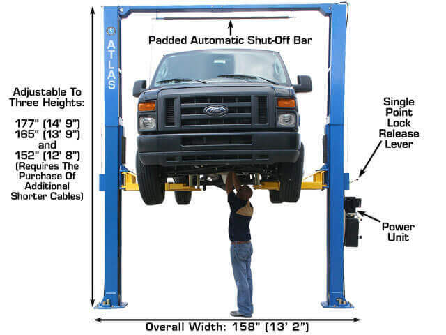 Atlas PV12PX Heavy-Duty 12,000 lbs Dual Post Overhead Lift for Ultimate Performance