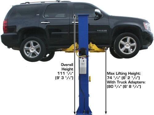 Atlas 9KBPX Heavy-Duty 9,000 lbs Two-Post Baseplate Car Lift