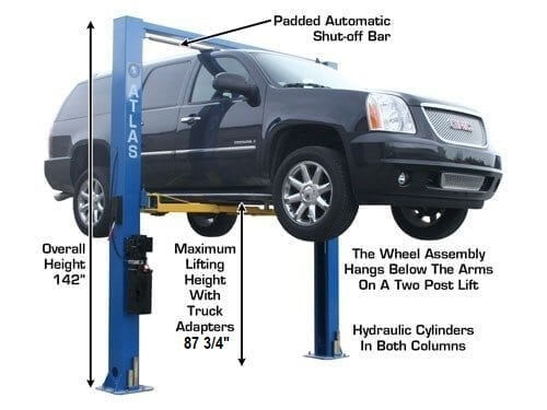 Atlas 9OHSC-SS Heavy-Duty 9,000 lbs Overhead 2 Post Vehicle Lift