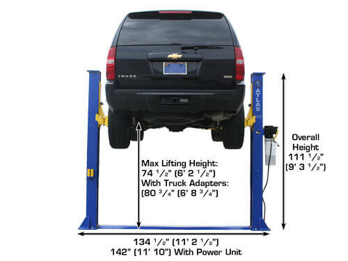 Atlas 9KBPX Heavy-Duty 9,000 lbs Two-Post Baseplate Car Lift