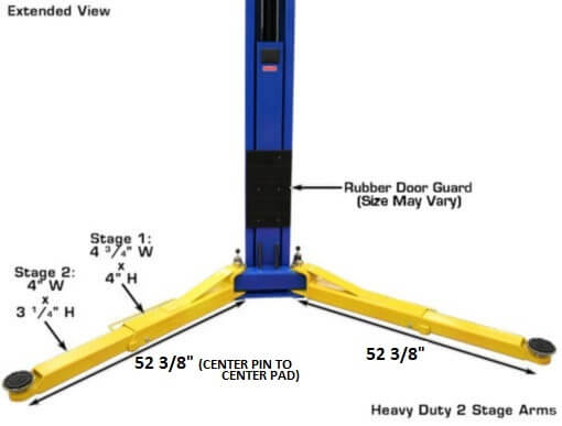 Atlas OHX10000X 10,000 lbs Premium Extra Tall 2 Post Overhead Lift - Elevate Your Service Experience