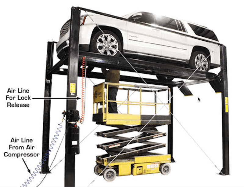 Atlas Garage PRO7000ST - 7,000 lbs Heavy-Duty Super Tall 4-Post Car Lift