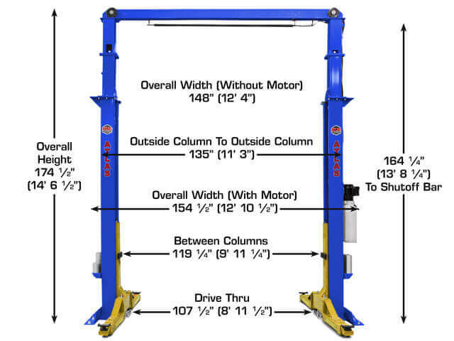 Atlas Platinum PVL15 ALI Certified 15,000 lbs Superior Heavy-Duty 2 Post Overhead Lift