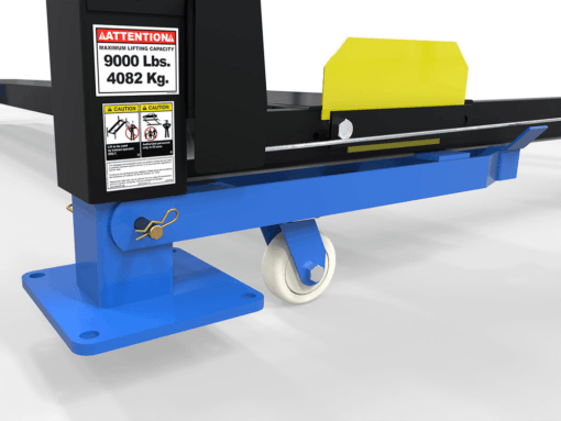 Elevate Your Workshop with the Dannmar D4-9 9,000-lbs Capacity Four-Post Lift – Standard Rise & Length, Complete with Caster Kit, Drip Trays, and Sleek Aluminum Ramps!