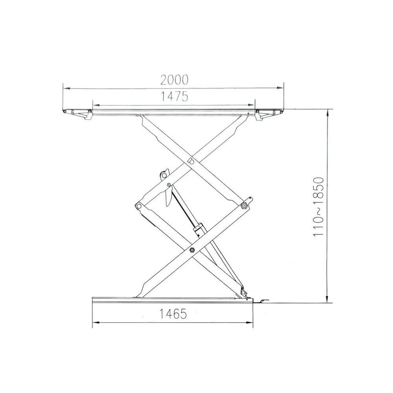 Premium Low-Profile Car Hoist Scissor Lift - Model QJYJ30-B